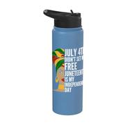 Juneteenth es mi Día de la Independencia 1865 Moño desordenado Mujeres Stainless Steel Insulated Water Bottle