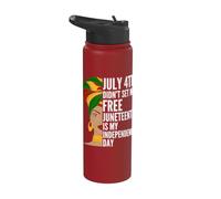 Juneteenth es mi Día de la Independencia 1865 Moño desordenado Mujeres Stainless Steel Insulated Water Bottle