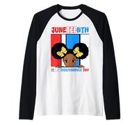 Juneteenth es mi Día de la Independencia Little Miss Black Queen Camiseta Manga Raglan