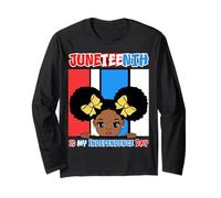 Juneteenth es mi Día de la Independencia Little Miss Black Queen Manga Larga