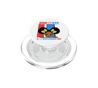 Juneteenth es mi Día de la Independencia Little Miss Black Queen PopSockets PopGrip para MagSafe
