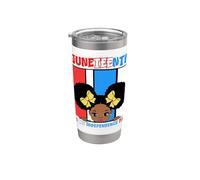 Juneteenth es mi Día de la Independencia Little Miss Black Queen Vaso térmico de acero inoxidable de doble pared