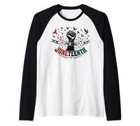 Juneteenth Freedom Day Emancipation Fist Camiseta Manga Raglan
