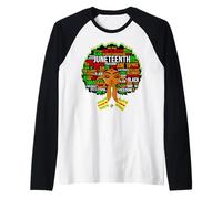 Juneteenth Fun Black History Month Melanina Mujeres Sista Queen Camiseta Manga Raglan