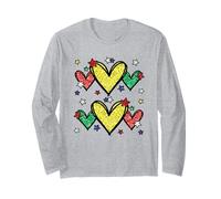 Juneteenth Graphic For Black Women Red Yellow Green Heart Manga Larga