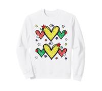 Juneteenth Graphic For Black Women Red Yellow Green Heart Sudadera