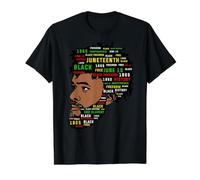Juneteenth Hombres Cabeza 1865 Negro Libertad Camiseta gráfica económica, Hombre, Negro, S