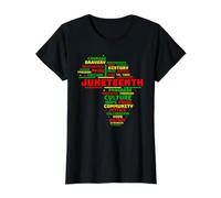 Juneteenth Mapa de África 1865 RBG Colores Negro Historia Camiseta gráfica económica, Mujer, Negro, M