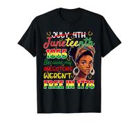Juneteenth Melanin Women 1865 Mis antepasados no Eran Libres Camiseta gráfica económica, Hombre, Negro, L