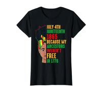 Juneteenth Melanina Mujeres 1865 Mis antepasados no Eran Libres 1776 Camiseta gráfica económica, Mujer, Negro, S