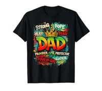 Juneteenth Papá Negro Padre Día del Padre Fuerte Dope Negro Camiseta