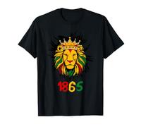 Juneteenth para Hombres 1865 Afro León Afro Americano Camiseta
