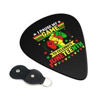 Juneteenth Pausé mi juego para celebrar Juneteenth Juego de púas de guitarra de 6 púas de guitarra con estuche de almacenamiento Compatible con guitarras eléctricas y acústicas de 0,71 mm