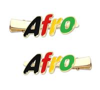 Juneteenth - Pinzas para el pelo para mujer, diseño de mapa africano, esmalte Power Fist Afro Queen, pasadores para el pelo del mes de la historia negra, accesorios para el cabello africano, trajes de