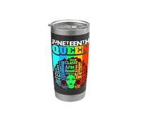 Juneteenth Queen Black Sista Afro Melanin Girl Magic Women Vaso térmico de acero inoxidable de doble pared