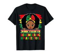 Juneteenth Recordando a mis antepasados Linda Chica Afro melanina Camiseta gráfica económica