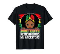 Juneteenth Recordando a mis antepasados Linda Chica Afro melanina Camiseta gráfica económica, Hombre, Negro, L