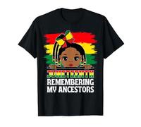 Juneteenth Recordando a mis antepasados Linda Chica Afro melanina Camiseta gráfica económica, Hombre, Negro, XL