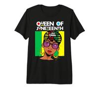 Juneteenth Reina Negro Mujer Melanina Queens Sista Chica Girly Camiseta Premium