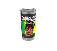Juneteenth Reina Negro Mujer Melanina Queens Sista Chica Girly Vaso térmico de acero inoxidable de doble pared