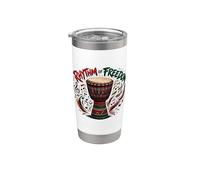 Juneteenth Rhythm of Freedom Djembe Drum Music Vaso térmico de acero inoxidable de doble pared