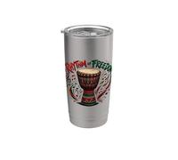 Juneteenth Rhythm of Freedom Djembe Drum Music Vaso térmico de acero inoxidable de doble pared
