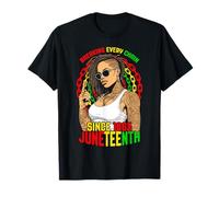 Juneteenth rompiendo Todas Las Cadenas Desde 1865 Loc'd Black Girl Camiseta