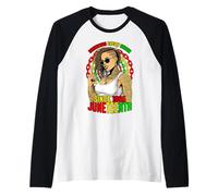 Juneteenth rompiendo Todas Las Cadenas Desde 1865 Loc'd Black Girl Camiseta Manga Raglan
