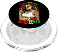 Juneteenth rompiendo Todas Las Cadenas Desde 1865 Loc'd Black Girl PopSockets PopGrip para MagSafe