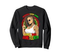 Juneteenth rompiendo Todas Las Cadenas Desde 1865 Loc'd Black Girl Sudadera