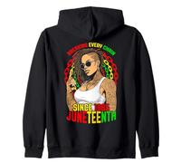 Juneteenth rompiendo Todas Las Cadenas Desde 1865 Loc'd Black Girl Sudadera con Capucha
