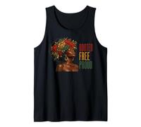 Juneteenth Rooted Free Proud Black Woman Afro Floral Camiseta sin Mangas