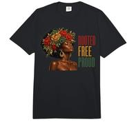 Juneteenth Rooted Free Proud Black Woman Afro Floral Comfort Colors Adult Heavyweight T-Shirt