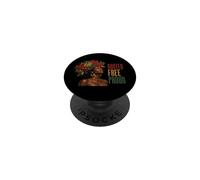 Juneteenth Rooted Free Proud Black Woman Afro Floral PopSockets PopGrip Adhesivo