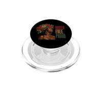 Juneteenth Rooted Free Proud Black Woman Afro Floral PopSockets PopGrip para MagSafe