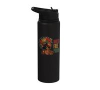 Juneteenth Rooted Free Proud Black Woman Afro Floral Stainless Steel Insulated Water Bottle