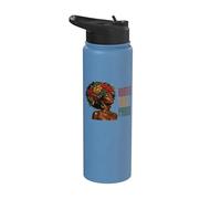 Juneteenth Rooted Free Proud Black Woman Afro Floral Stainless Steel Insulated Water Bottle