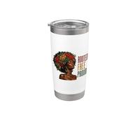 Juneteenth Rooted Free Proud Black Woman Afro Floral Vaso térmico de acero inoxidable de doble pared