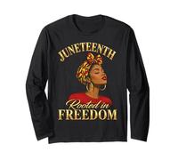 Juneteenth Rooted In Freedom Black Women Manga Larga