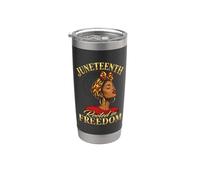 Juneteenth Rooted In Freedom Black Women Vaso térmico de acero inoxidable de doble pared