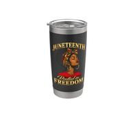 Juneteenth Rooted In Freedom Black Women Vaso térmico de acero inoxidable de doble pared
