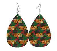 Juneteenth Since 1865 Celebrate Freedom Afican - Juego de pendientes de lágrima de cuero, pendientes de gota, colgantes suaves y ligeros para mujer