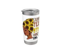 Juneteenth Vibes Only Black Girls Women Melanin Sunflower Vaso térmico de acero inoxidable de doble pared