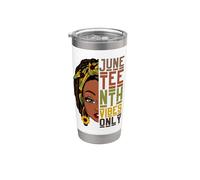 Juneteenth Vibes Only Black Women Melanina Queen Sunflower Vaso térmico de acero inoxidable de doble pared