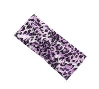 Junfamilee Diadema elástica con estampado de leopardo para mujer, color morado