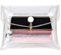 Junfamilee Mini bolsa de maquillaje transparente de PVC pequeña bolsa organizadora de cosméticos con cierre a presión bolsas de cosméticos para viajes de vacaciones, organización de baño, bolsas y