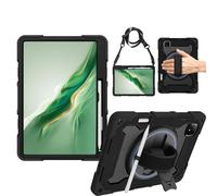 Junfire - Funda protectora resistente para Honor MagicPad 2 (12,3 pulgadas) 2024, con soporte giratorio de 360°, correa para hombro y lápiz capacitivo para Honor Magic Pad 2, color negro