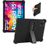 Junfire Funda Silicona para DOOGEE U11 Pro 2025 / U11 (11 Pulgadas) Android 15, Funda con Soporte para Tablet DOOGEE U11 Pro / U11 Android 15 - Negro