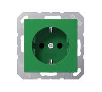 Jung 1520 BFKI GN - Enchufe Schuko (16 A, 250 V, irrompible, con protección táctil, serie A), color verde