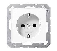 Jung A 1520 N WW A1520NWW - Enchufe Schuko (16 A, 250 V, sin Garras de fijación), Color Blanco